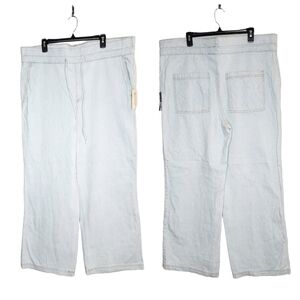 NWT Universal Thread Wideled drawstring light denim pant. Women's size 14